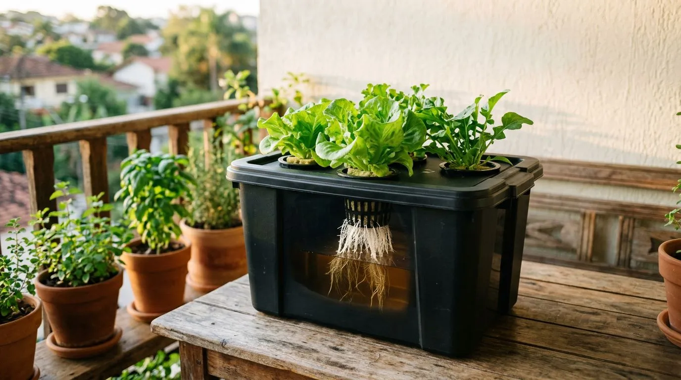 Hidroponia Kratky em casa: como funciona, o que plantar e quando o método sem bomba realmente compensa