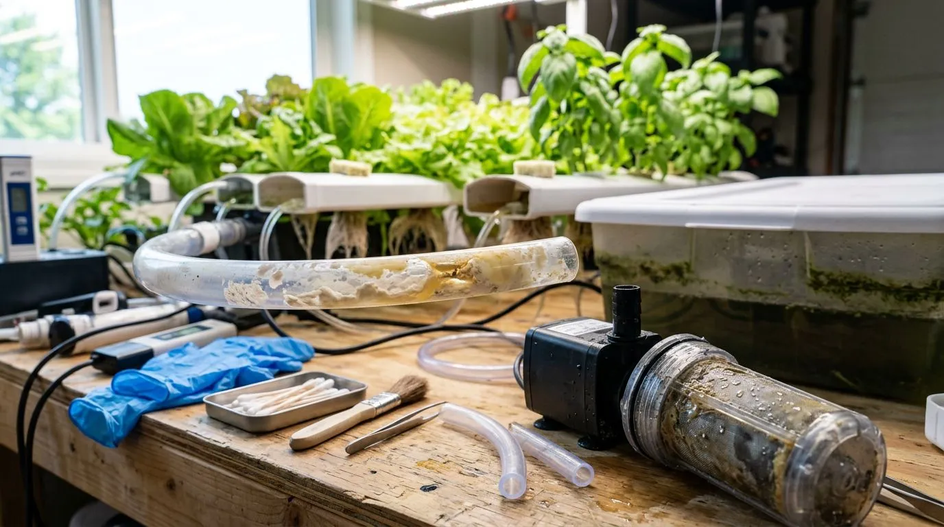 Sistema hidropônico entupindo: causas, diagnóstico e prevenção para quem cultiva em casa