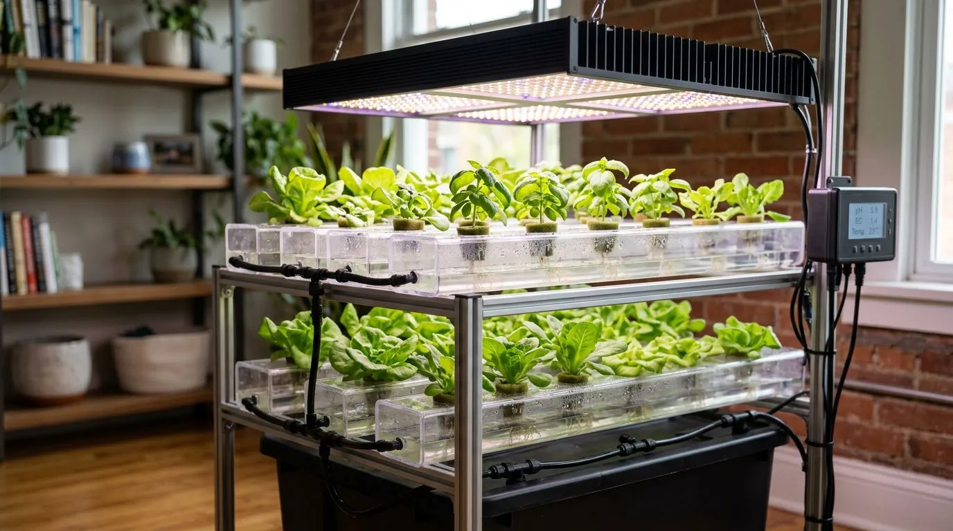 Led para hidroponia indoor: como escolher o modelo certo pela área, potência e orçamento