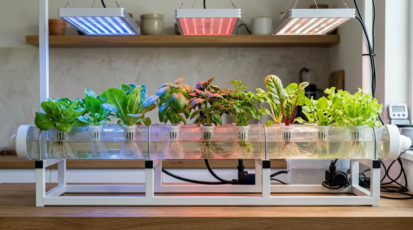 Espectro de luz por planta hidroponia: como escolher azul, vermelho ou full spectrum sem errar