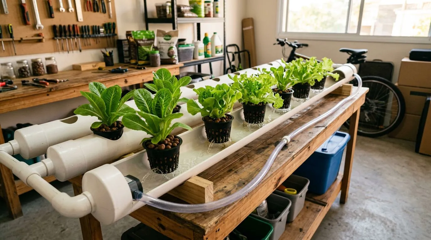 Hidroponia em cano PVC em casa: como escolher diâmetro, furação, caimento, vedação e montar sem erro