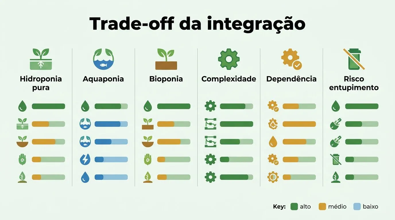 Comparativo de modelos de integração entre hidroponia e permacultura em casa