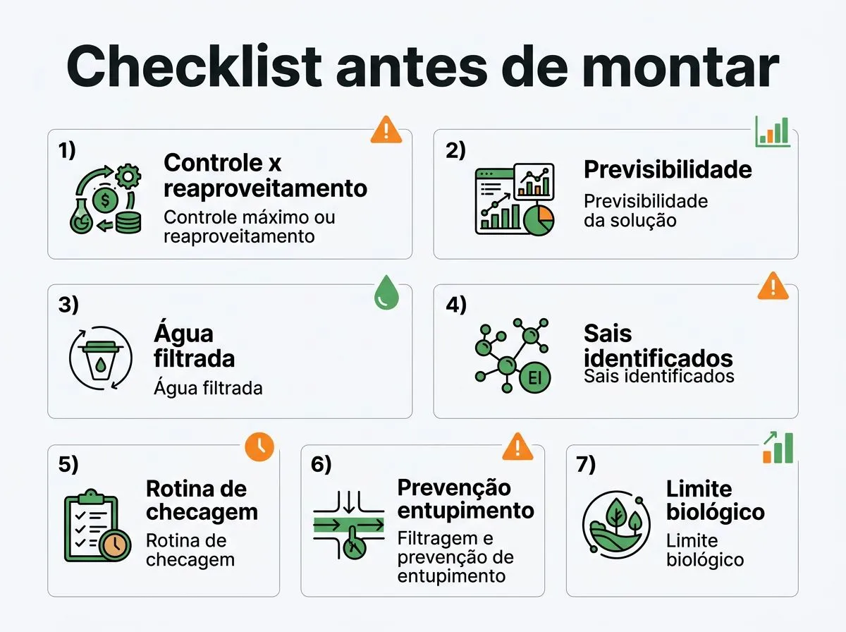 Checklist do que verificar para montar integração entre hidroponia e permacultura em casa