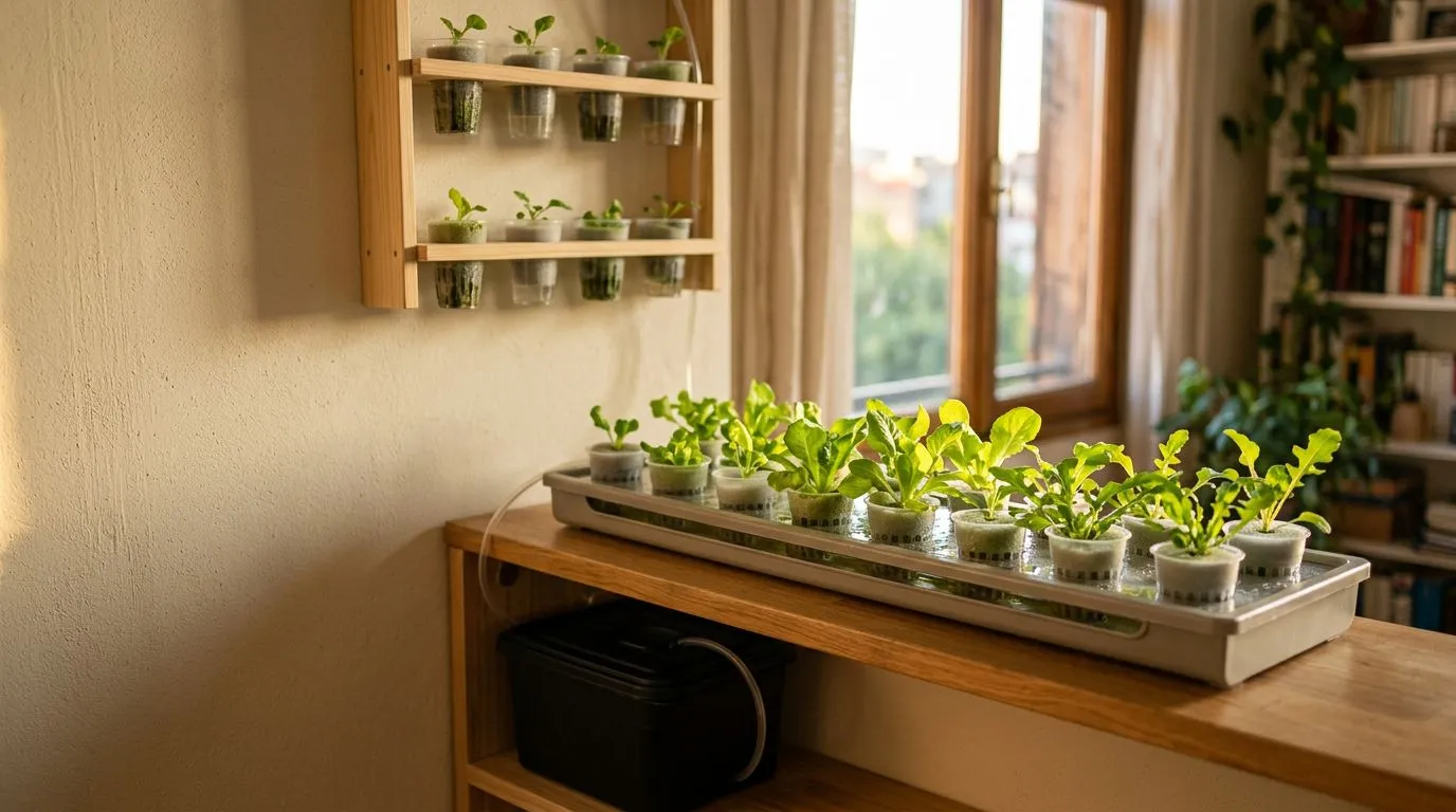 Hidroponia para quem não tem espaço: como montar uma horta compacta em bancada, janela ou varanda