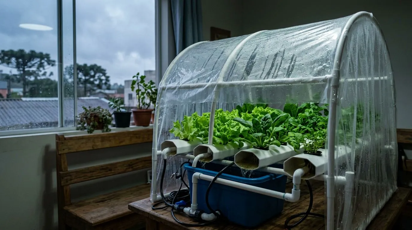 Hidroponia no Sul do Brasil em clima frio: como adaptar o sistema, proteger as plantas e cultivar no inverno