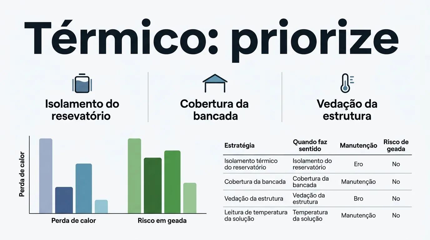 Comparativo de estratégias de manejo térmico para hidroponia no inverno