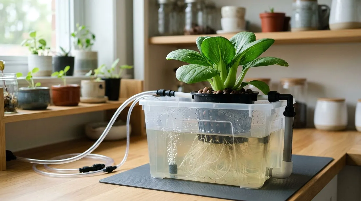 NFT ou DWC para pak choi hidropônico? Guia prático com EC, pH, temperatura e colheita no ponto