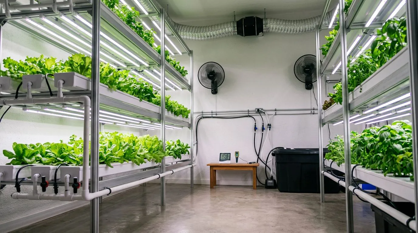 Hidroponia em quarto grow: como montar, ventilar e controlar o ambiente sem errar
