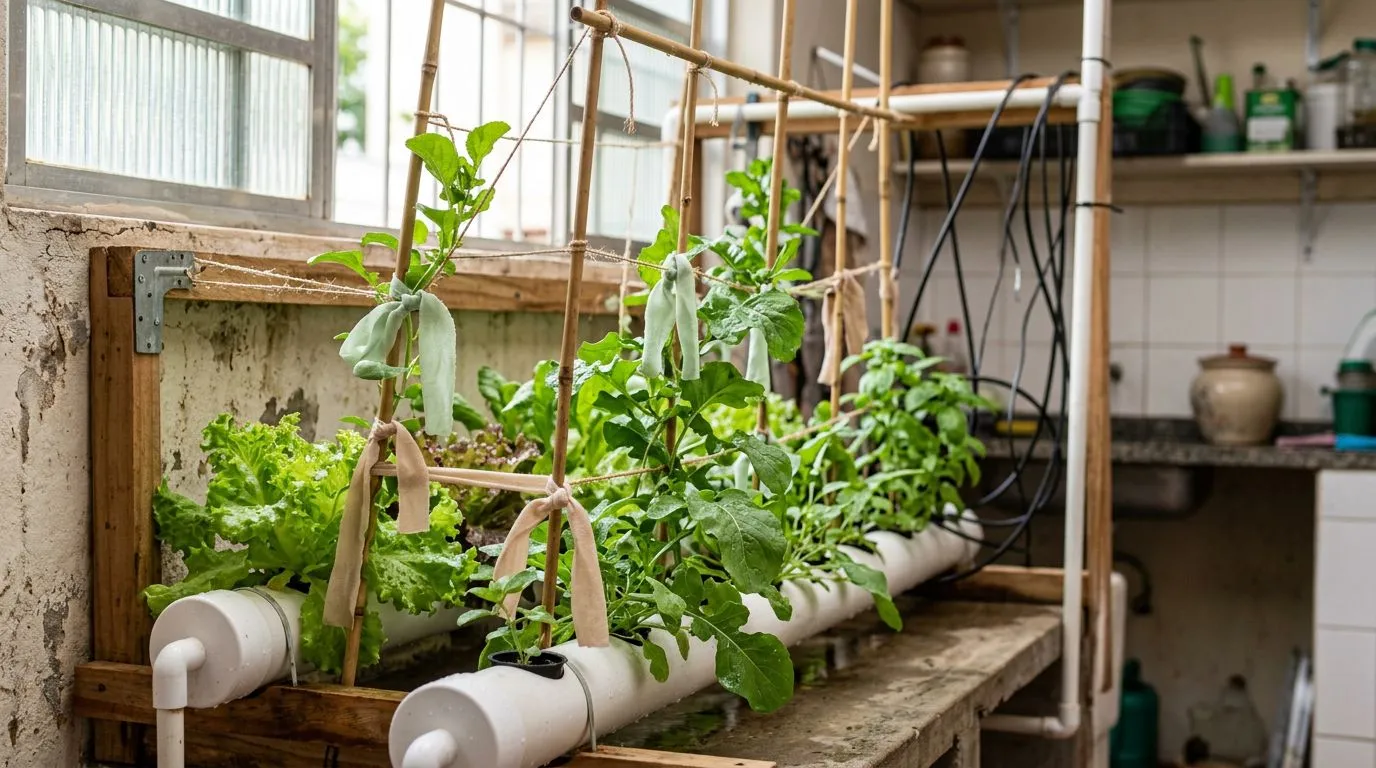 Guia prático de condução de plantas na hidroponia: poda lateral, desbrota, espaldeira vertical e erros que reduzem a produção