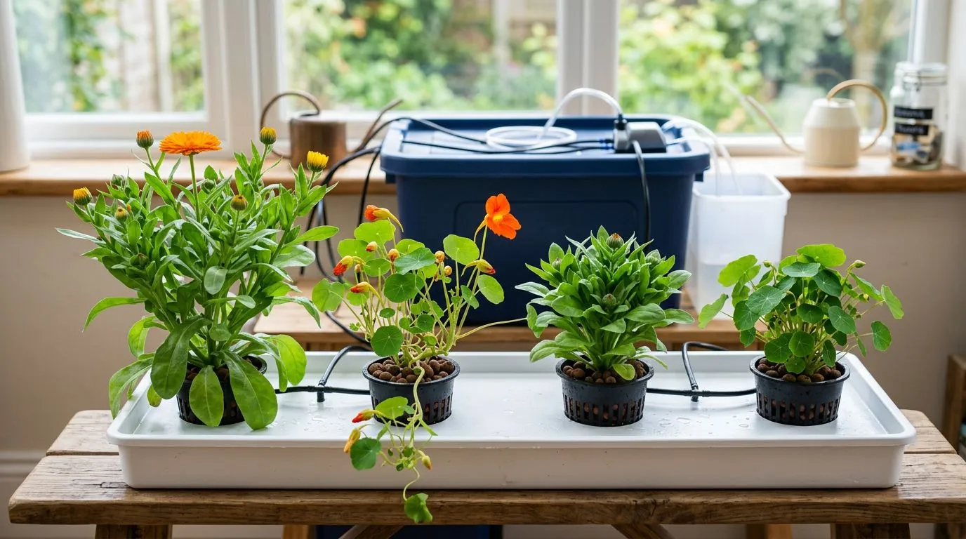 Calêndula e flores comestíveis na hidroponia: quais espécies valem mais a pena em casa