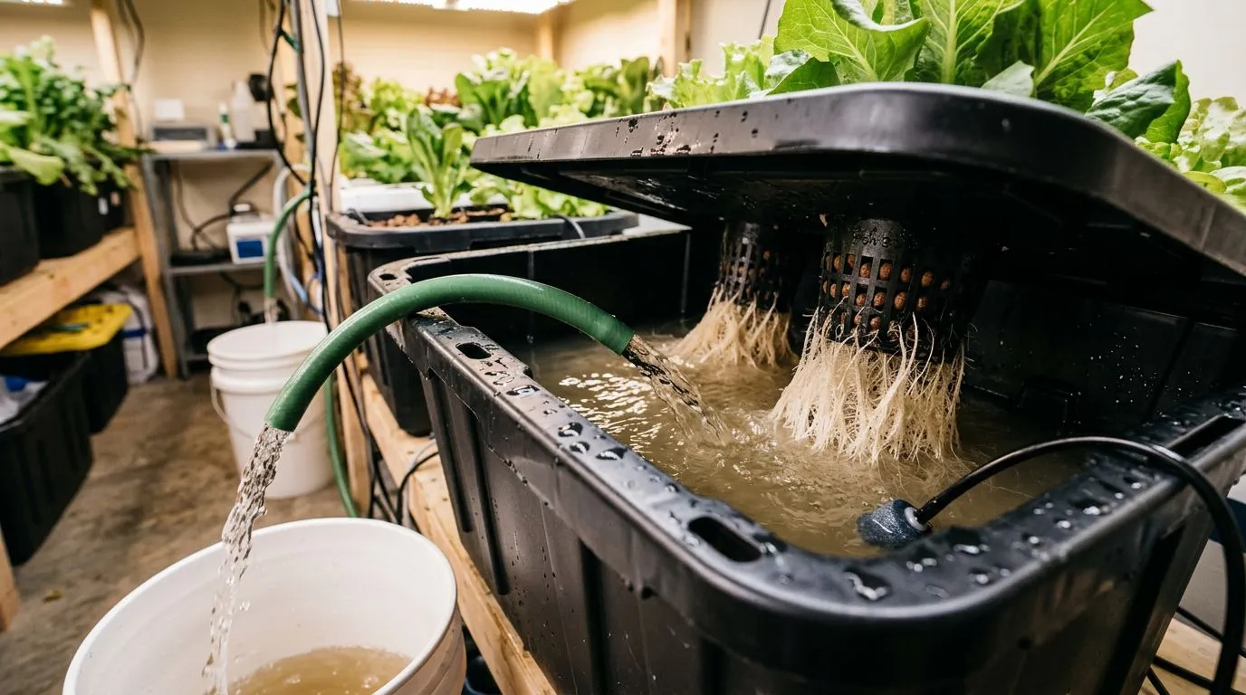 Flush de emergência em hidroponia com troca de solução para reduzir excesso de sais