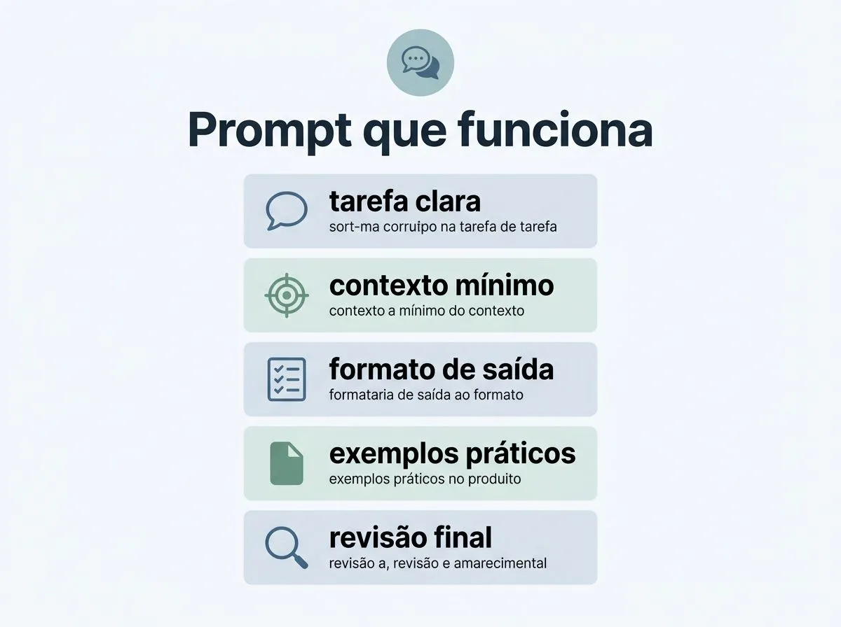 Infográfico com passos para escrever prompts úteis para tarefas comuns no ChatGPT.