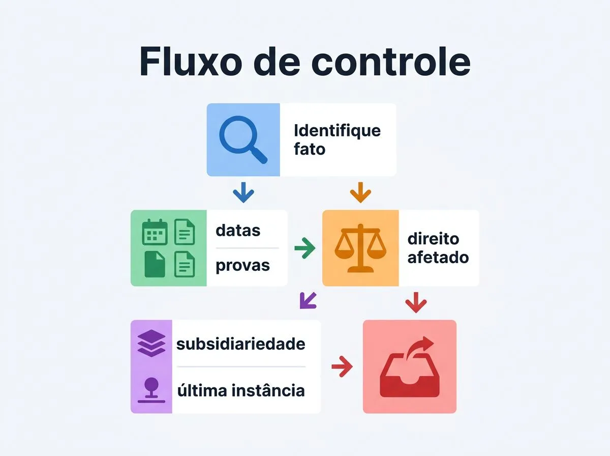 Infográfico em etapas mostrando como funciona denúncia, fiscalização e instâncias de controle de direitos humanos.