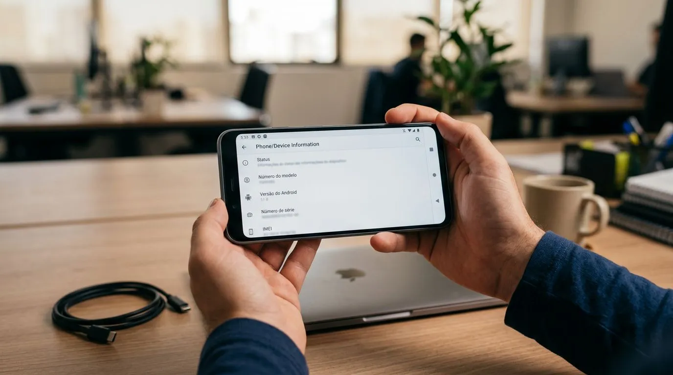 Atalho do Android para abrir a tela de informações do aparelho